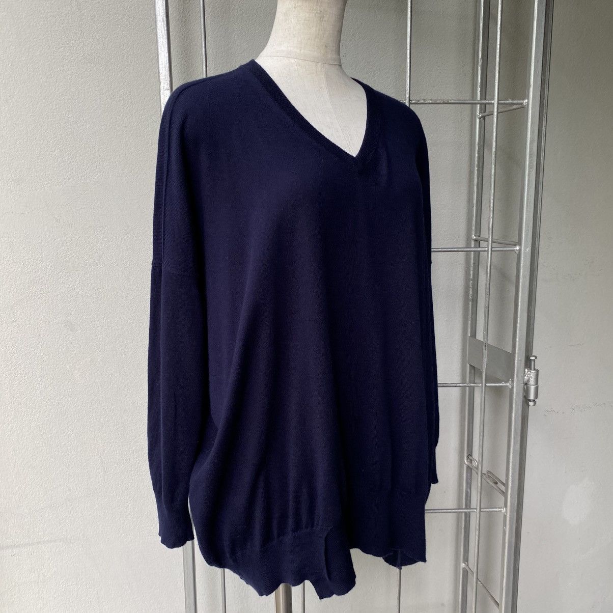 Zucca Zucca Navy Blue V-Neck Knit Sweater Size M / US 6-8 / IT 42-44 - 17 Thumbnail