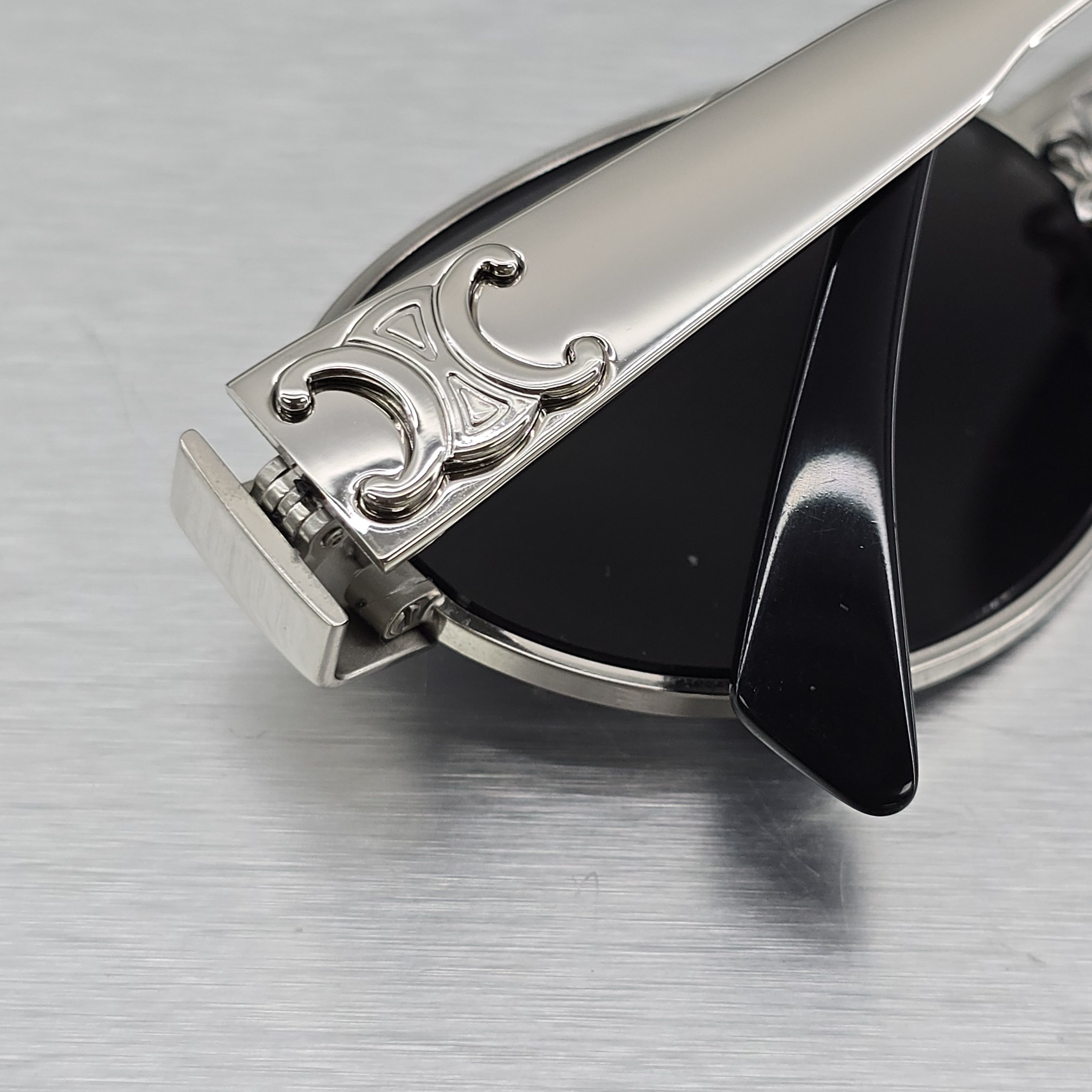 Celine CELINE Triomphe Metal 01 Sunglasses In Metal SILVER Size ONE SIZE - 2 Thumbnail