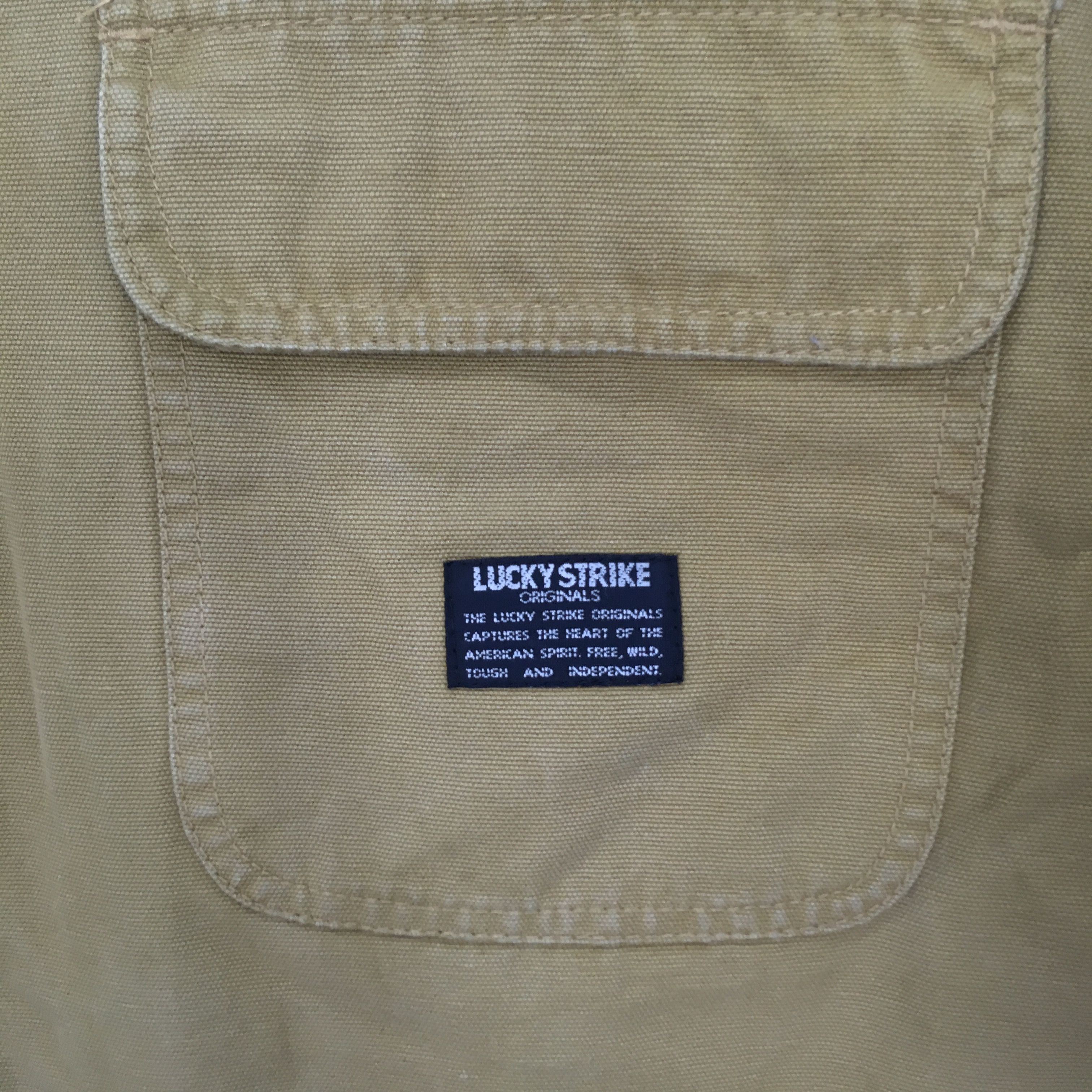 Vintage Vintage 90s Lucky Strike Hunting Brown Duck Chore Jacket Size US L / EU 52-54 / 3 - 7 Thumbnail