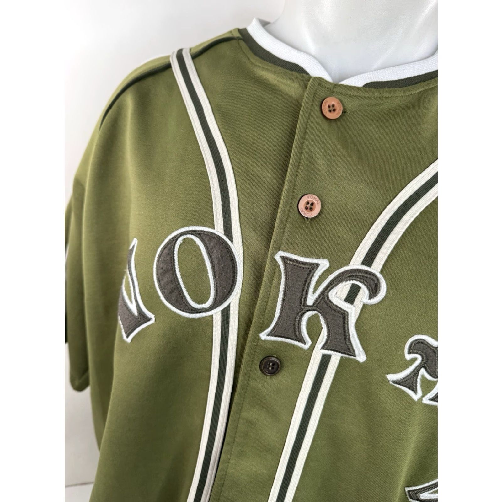 Vintage VOKAL 90s Y2K Embroidered Baseball Jersey Mens XL Green Stitched Casual Activewear Size US XL / EU 56 / 4 - 4 Thumbnail