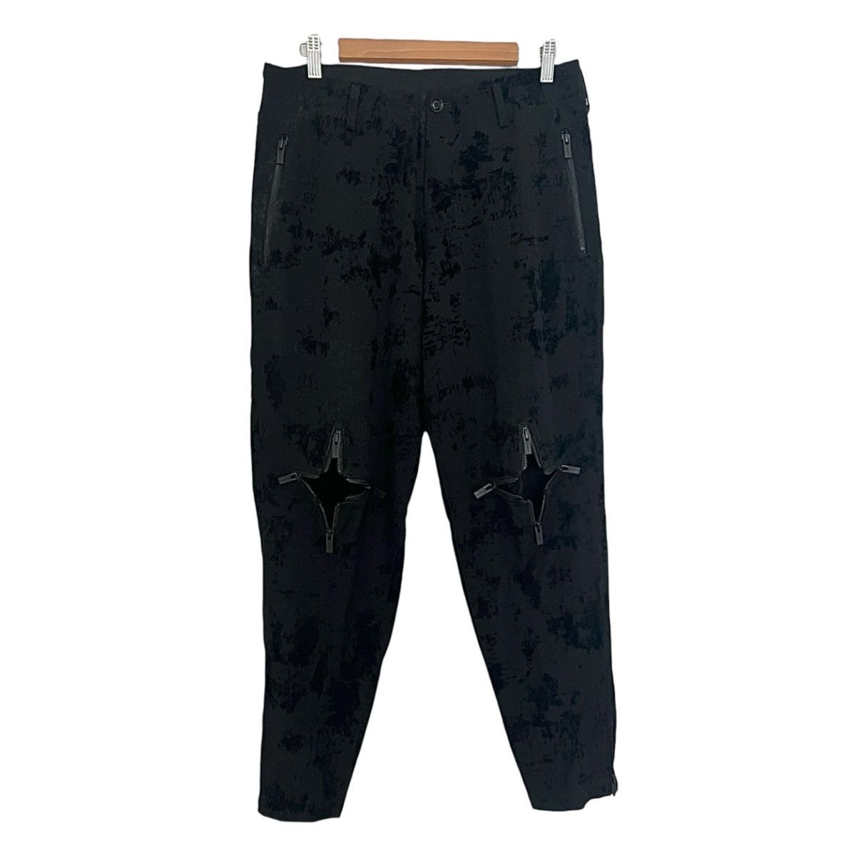 Yohji Yamamoto Yohji Yamamoto flocked cross zip knee trousers Size US 32 / EU 48 - 1 Thumbnail