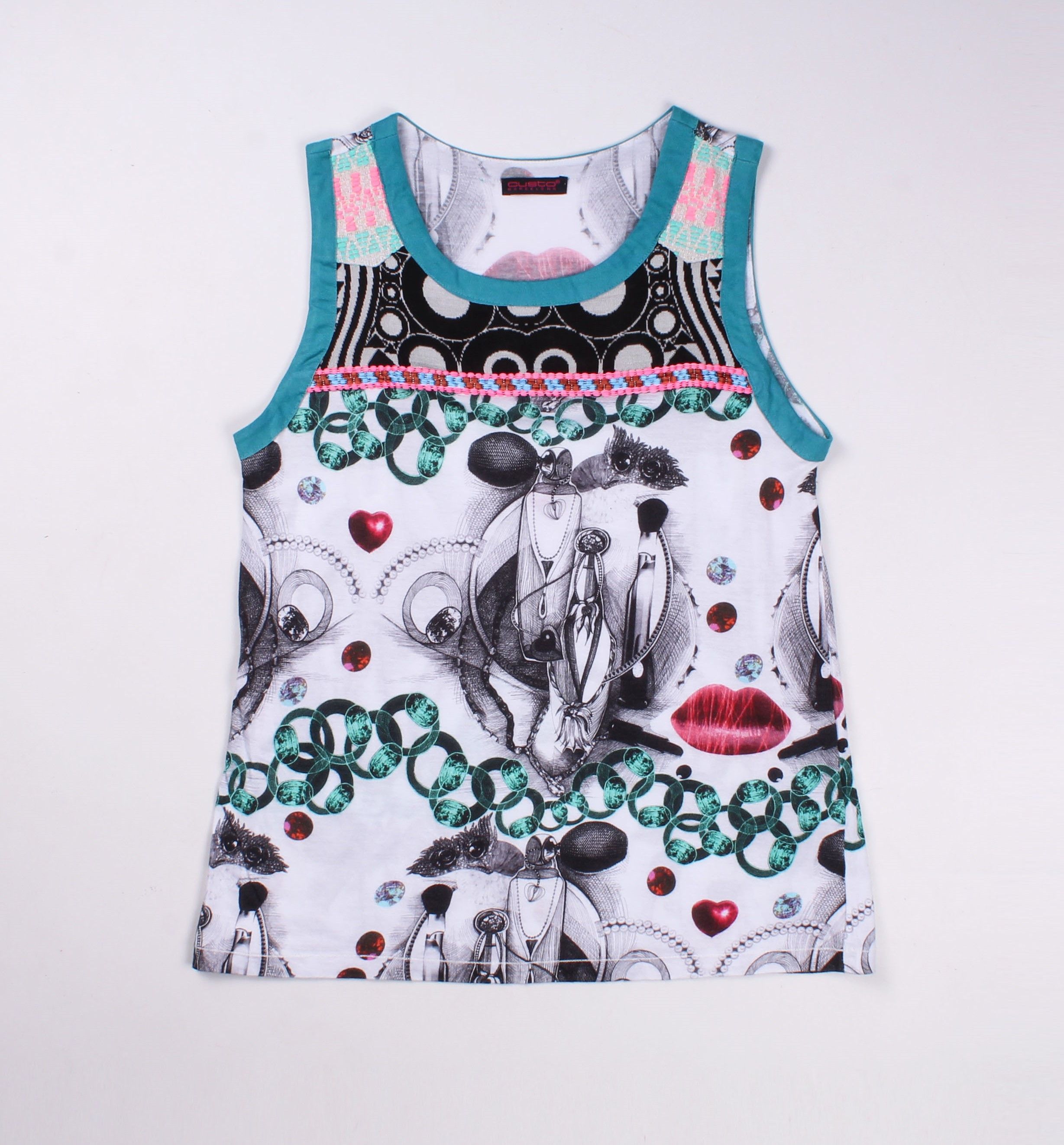 Custo Barcelona Custo Barcelona Y2K Futuristic Multicolor Tank Top Size S / US 4 / IT 40 - 4 Thumbnail