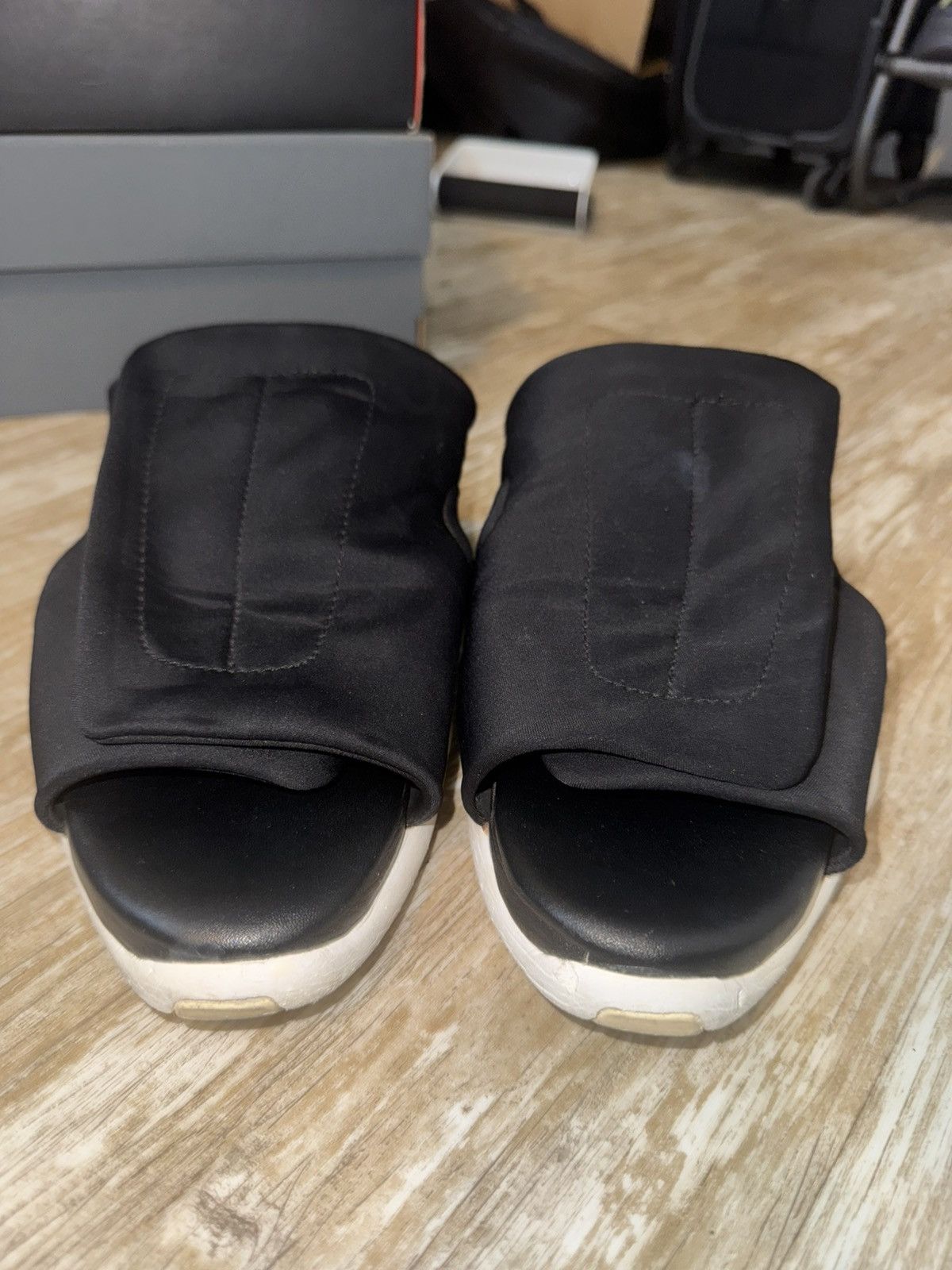 Rick Owens Rick Owen Slides 10 Black White Cargo Sandals Size US 10 / EU 43 - 1 Thumbnail