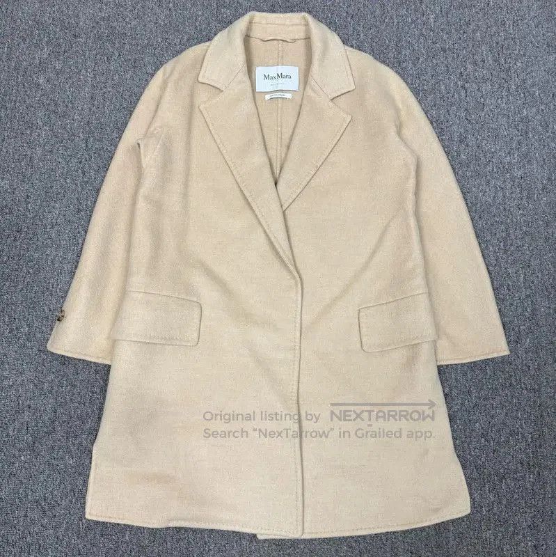 Max Mara MaxMara Cream Wool Women's Coat . Size L / US 10 / IT 46 - 1 Thumbnail