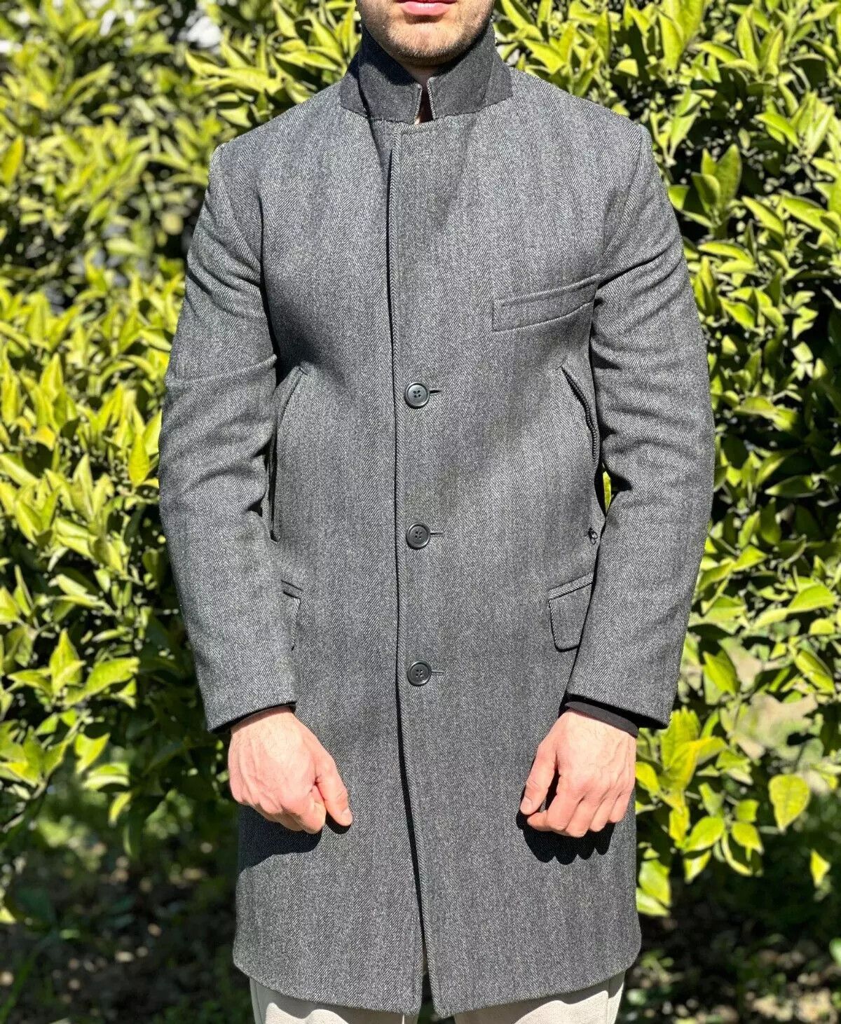 Fay Fay Trench Coat Knit Made Special Elements Size M Slim F Size US M / EU 48-50 / 2 - 9 Thumbnail