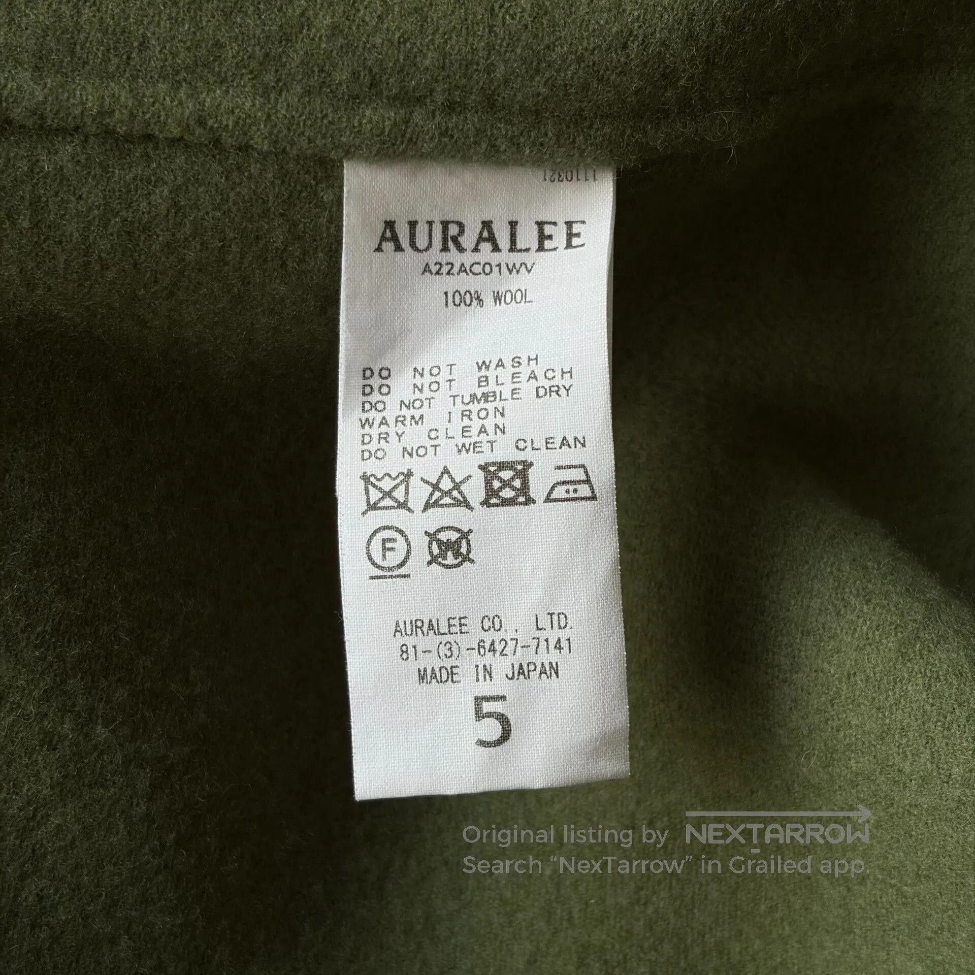 Auralee Auralee 22AW Grass Green Wool Hooded Coat. Size US XXL / EU 58 / 5 - 7 Thumbnail