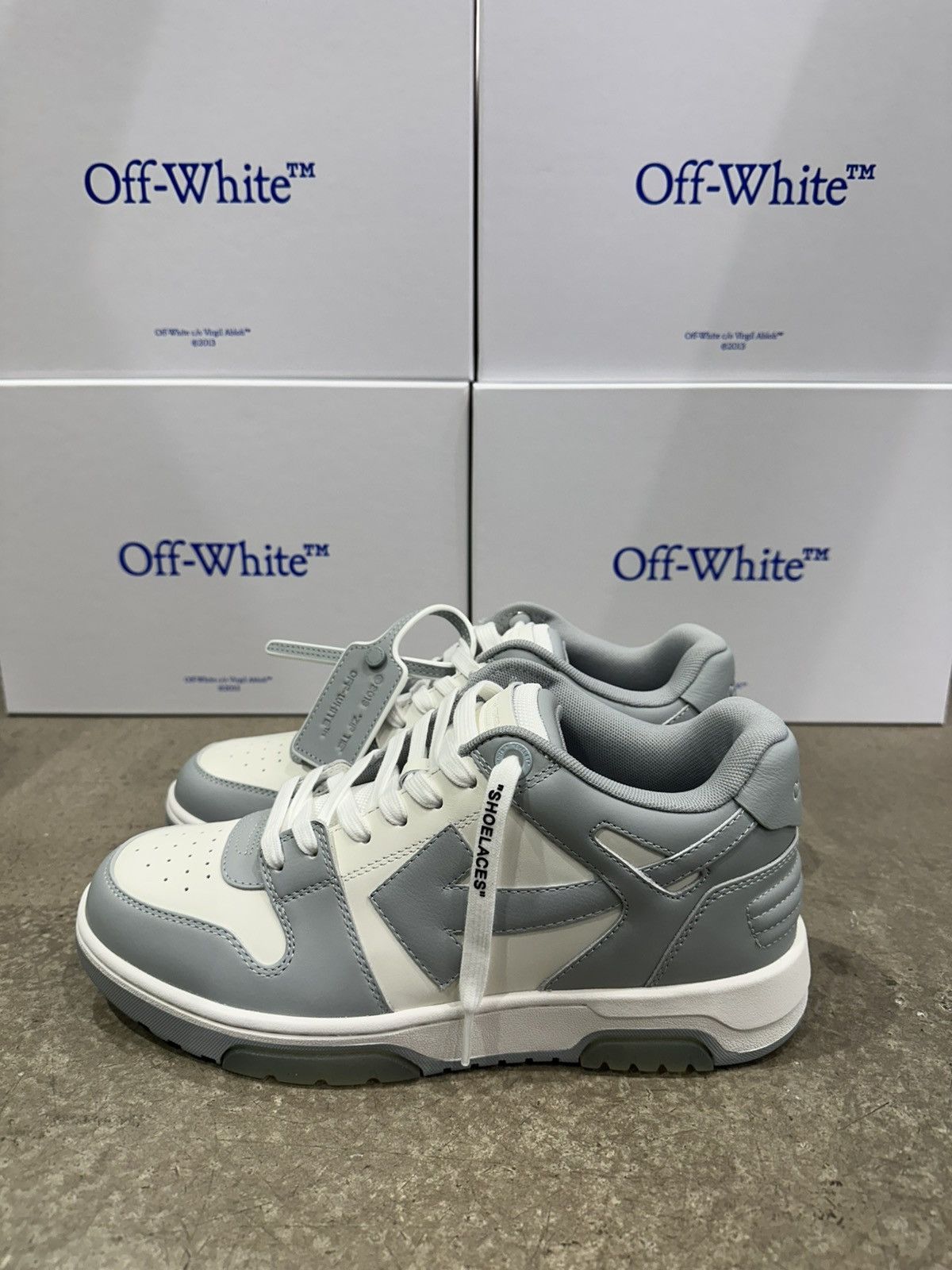 Off-White OFF-WHITE - Out of Office White Grey Sneakers Size US 12 / EU 45 - 3 Thumbnail