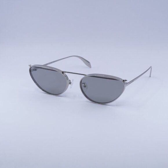 Alexander McQueen Alexander McQueen AM0424S 004 Sunglasses Silver Cat Eye Size ONE SIZE - 5 Thumbnail