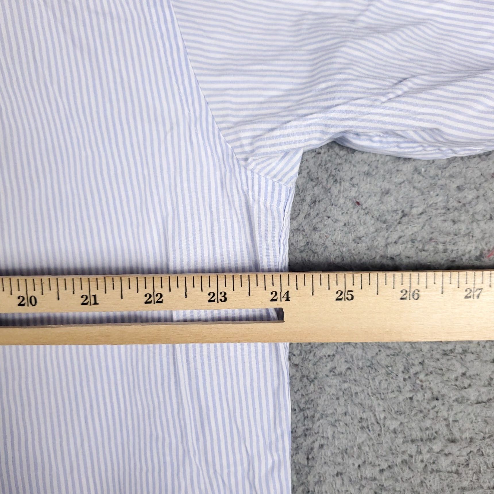 Nautica Nautica Dress Shirt Mens Size 16 Blue Striped Long Sleeve Button Up Casual Classic Size 42R - 7 Thumbnail