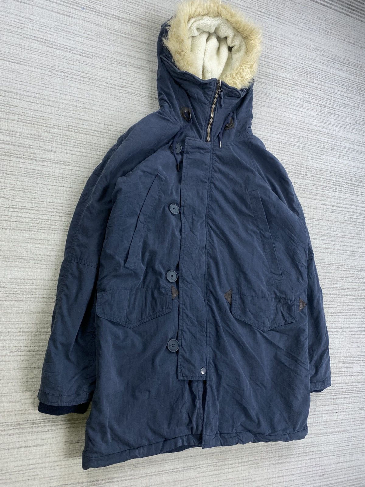 Japanese Brand × Quiksilver × Vintage Vintage Quiksilver Faux Fur Hoodie Parka Jacket Size US M / EU 48-50 / 2 - 3 Thumbnail