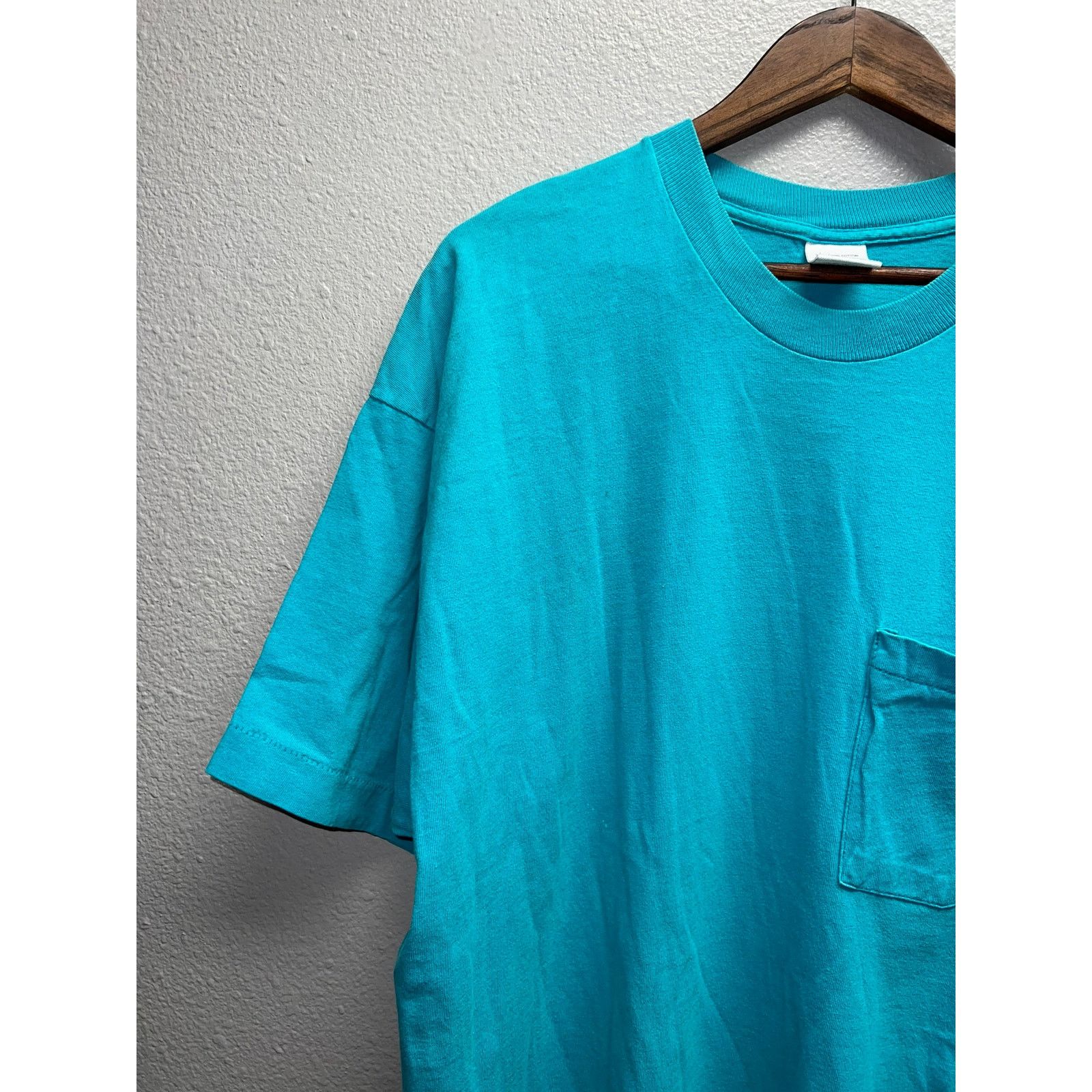 Vintage Vintage Munsingwear USA Made Teal Blank Shirt VTG XL X-Large Size US XL / EU 56 / 4 - 3 Thumbnail