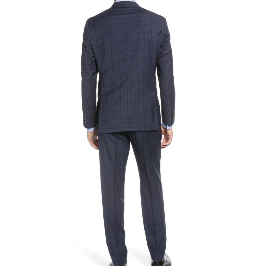 Ted Baker Jay Trim Fit Windowpane Stretch Wool Suit Inseam 29" $848 Size 44R - 4 Thumbnail
