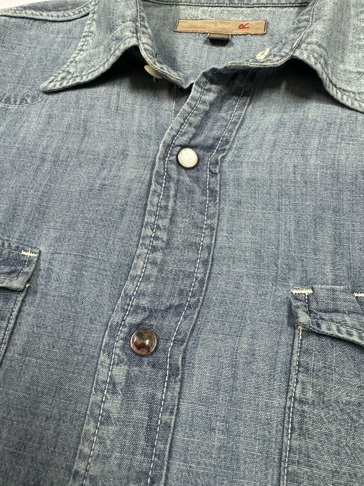 45rpm Vtg🔥45Rpm Washes Indigo Western Shirt Size US S / EU 44-46 / 1 - 16 Thumbnail