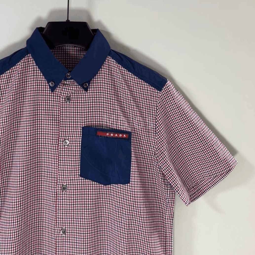 Prada Sz 38 Prada Plaid Joint Logo Shirt-2508 Size US M / EU 48-50 / 2 - 3 Thumbnail