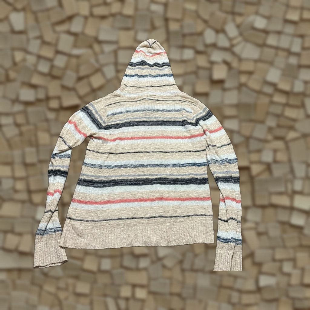 Vintage Maurices Hoodie Womens Medium White Black Striped Pullover Drawstring Casual Regular Modern Size M / US 6-8 / IT 42-44 - 1 Thumbnail