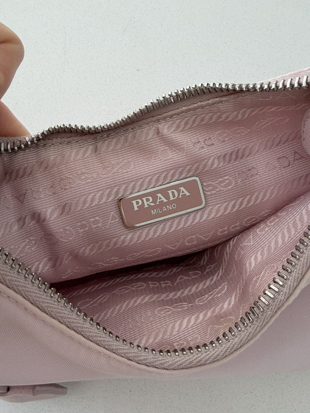 Prada Prada Re-Nylon & Saffiano leather bag in Alabaster Pink Size ONE SIZE - 8 Thumbnail