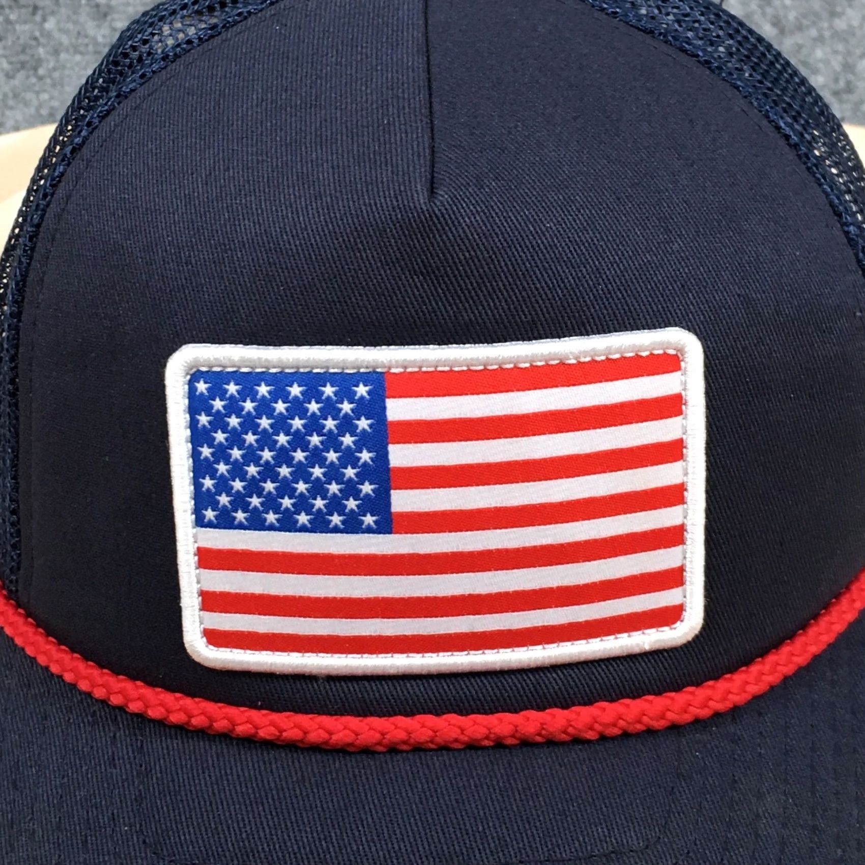 Logo 7 Fourteen Foods USA Flag Rope Hat Unisex Blue OS Curved Brim Embroidered Logo Size ONE SIZE - 3 Thumbnail