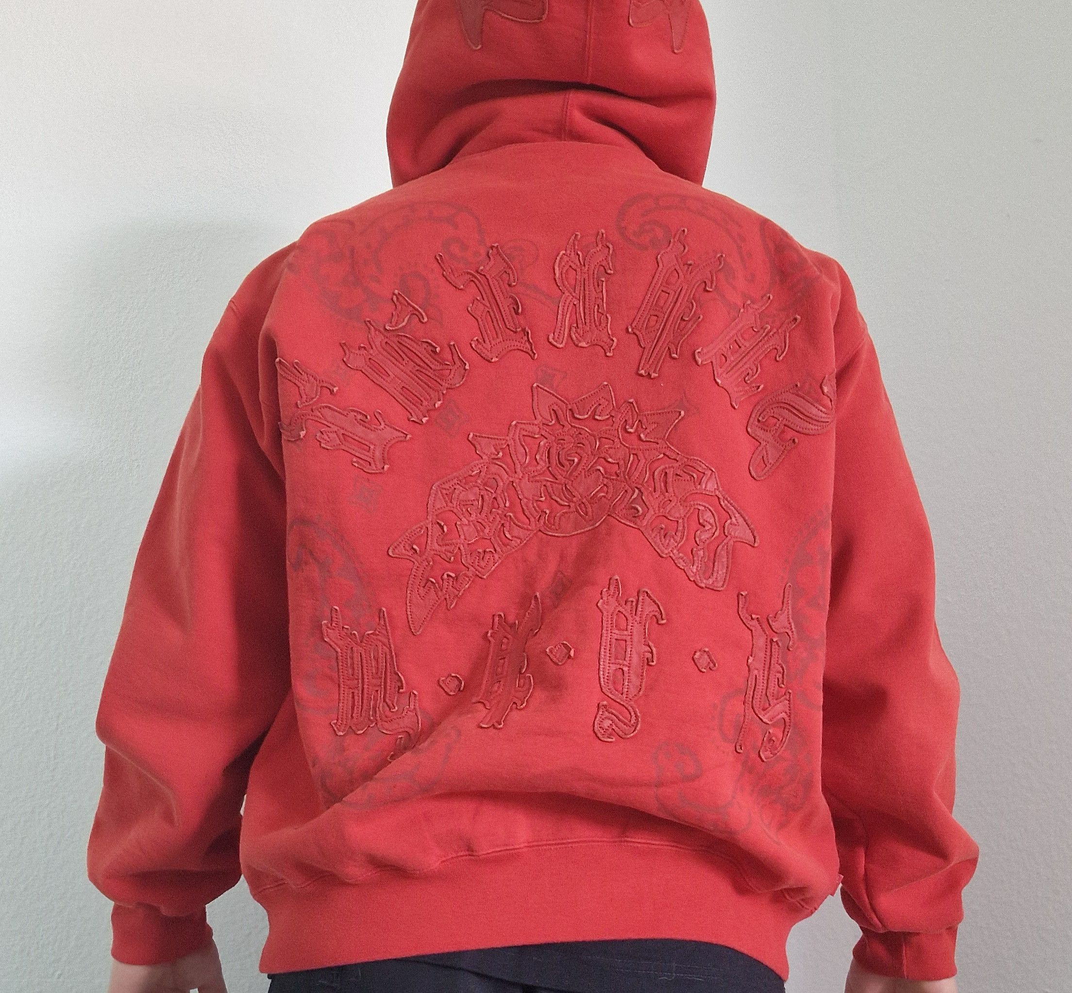 Supreme Leather Appliqué Zip Up Hooded Sweatshirt | Grailed