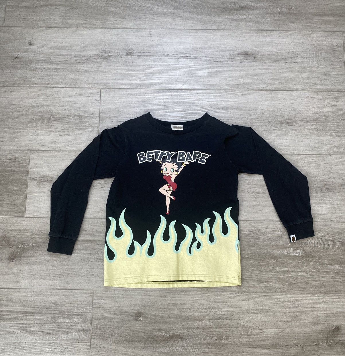 image of Bape X Betty Boop L/s Tee in Black, Women's (Size XS)