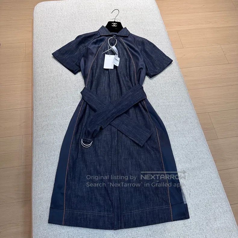 Brunello Cucinelli Brunello Cucinelli Navy Blue Denim Dress Size XS / US 0-2 / IT 36-38 - 1 Thumbnail