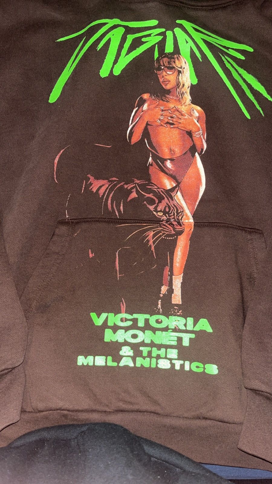 Designer Brown and green Victoria Monet Merch hoodie Sz M heavyweight Size US M / EU 48-50 / 2 - 1 Thumbnail