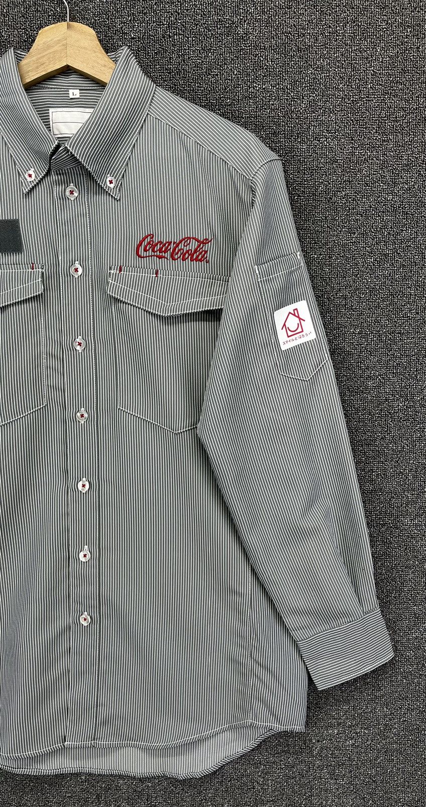 Coca Cola × Flannel Coca Cola Hickory Striped Workwear Shirts Button Up Flannel Size US L / EU 52-54 / 3 - 3 Thumbnail