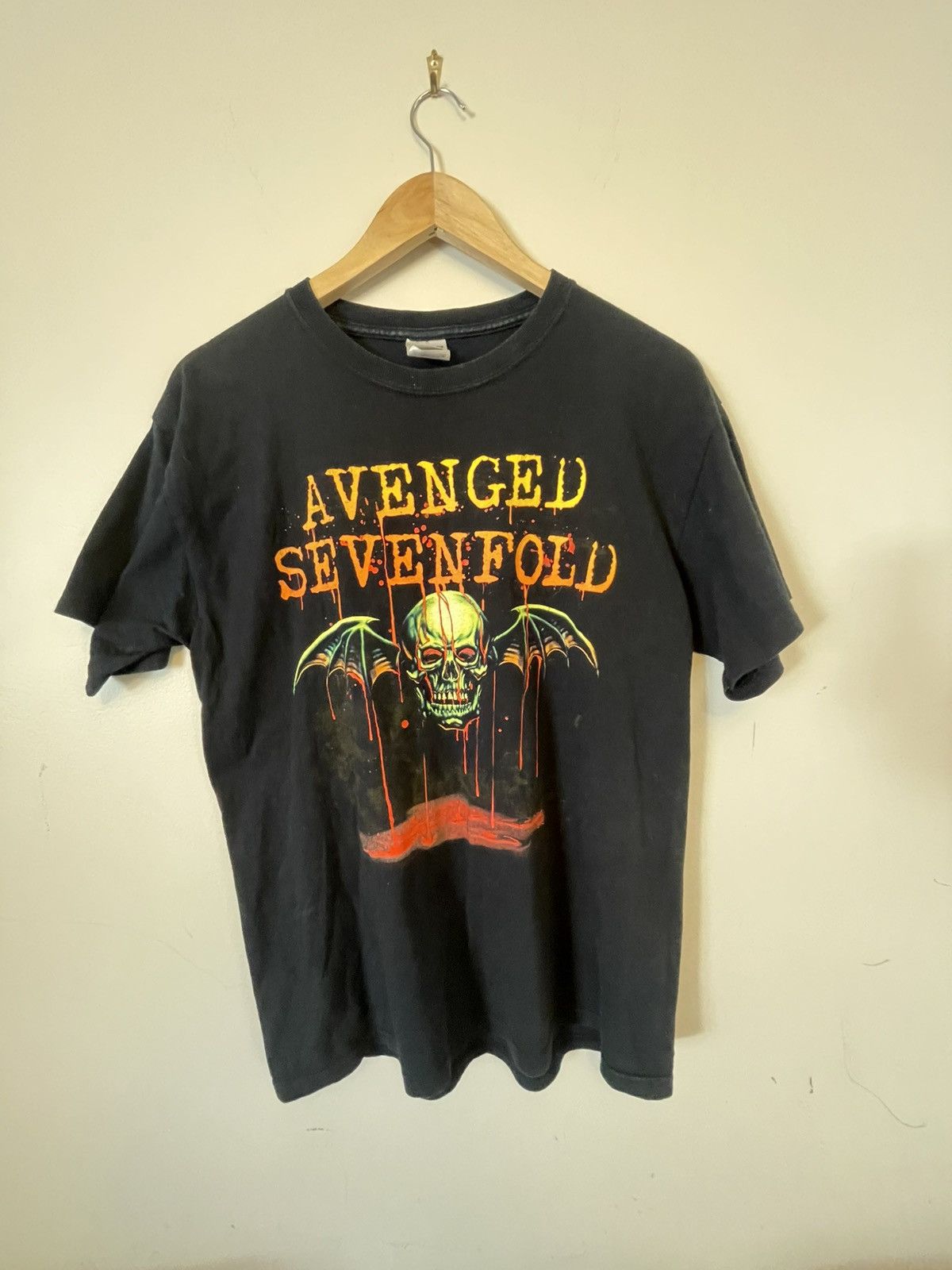 Vintage Vintage Y2K Avenged Sevenfold Death Bat Drip Graphic Band T Size US M / EU 48-50 / 2 - 2 Thumbnail