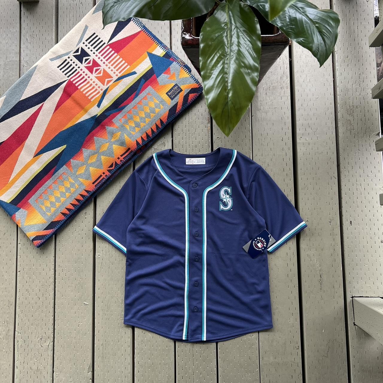 MLB Vtg Seattle Mariners Jersey Sewn retro Button Baseball 90s Size US S / EU 44-46 / 1 - 5 Thumbnail