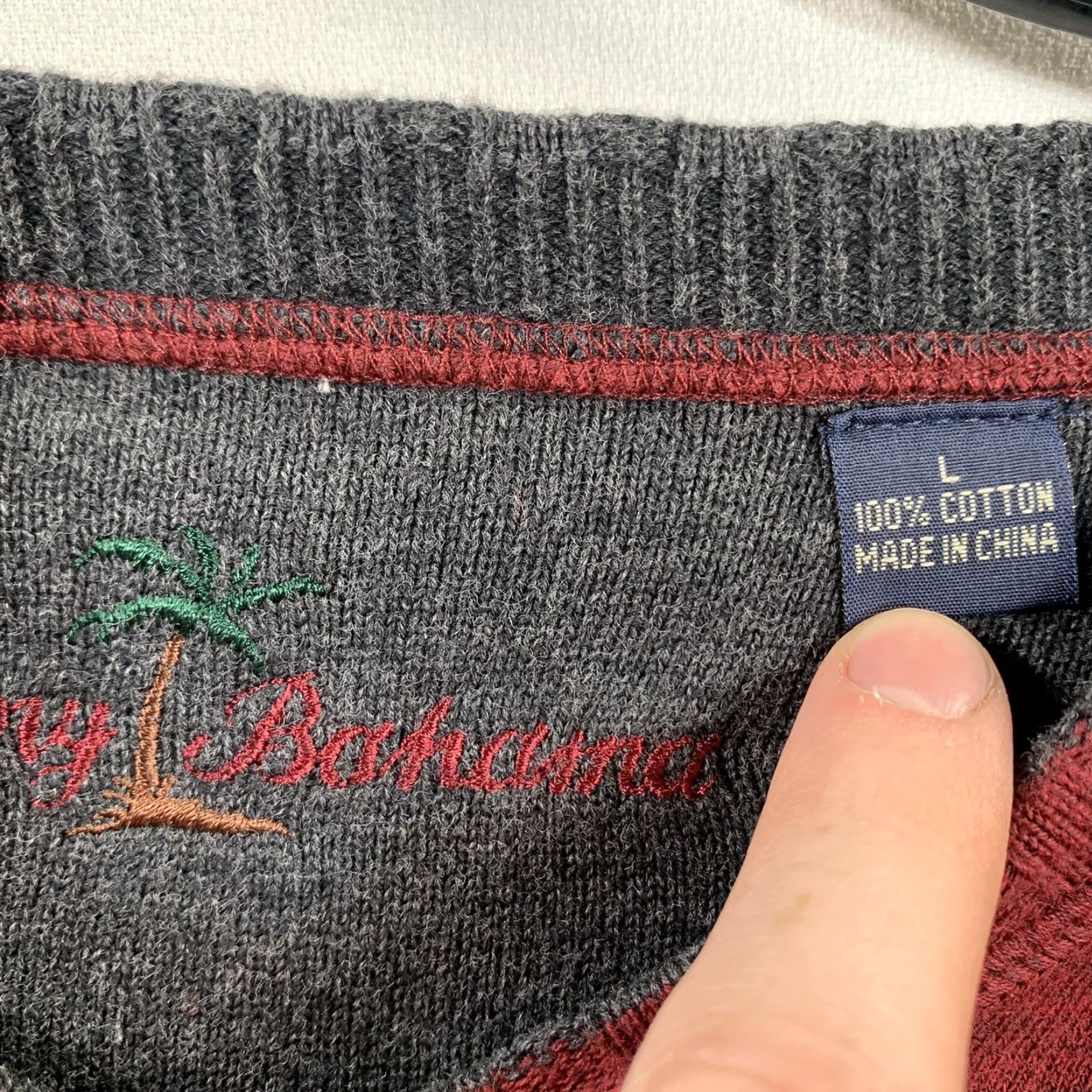 Tommy Bahama Tommy Bahama Sweater Mens Adult Large Pullover Crew Neck Long Sleeve Lightweight Silk Blend Red Maroon Casual Logo Size US L / EU 52-54 / 3 - 4 Thumbnail