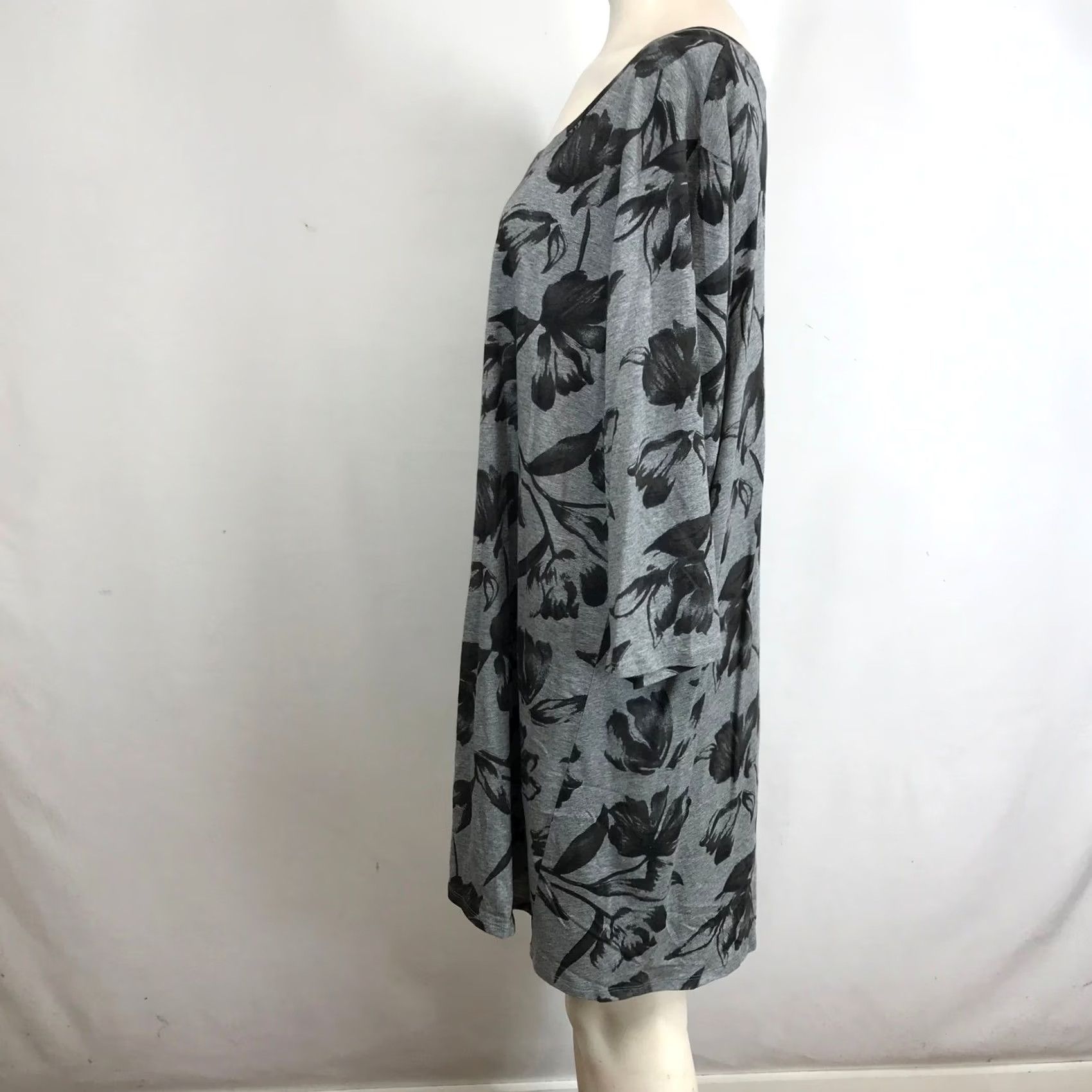 Vintage VINTAGE? No. (Skip) Pure Jill floral print ballet sleeve tunic dress Gray 3XL Women Long Sleeve dress? Size XXL / US 16-18 / IT 52-54 - 6 Thumbnail