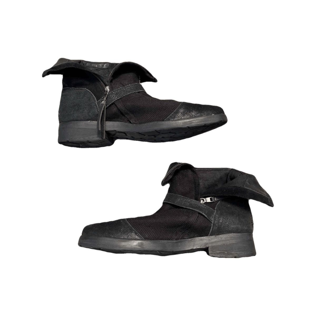 14th Addiction 14th addiction Leather Canvas Side Zip Boots archive Size US 9.5 / EU 42-43 - 5 Thumbnail