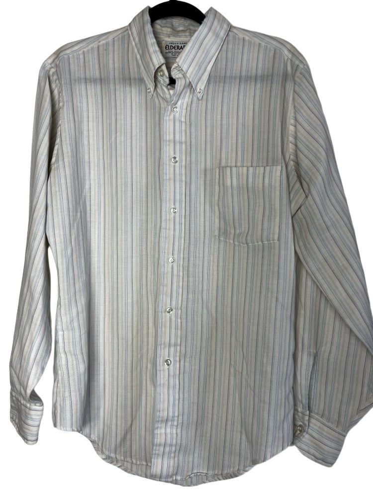 Vintage Vintage 1970's Elderado Press-gard Western Wear Stripe Shirt Size US XL / EU 56 / 4 - 1 Thumbnail