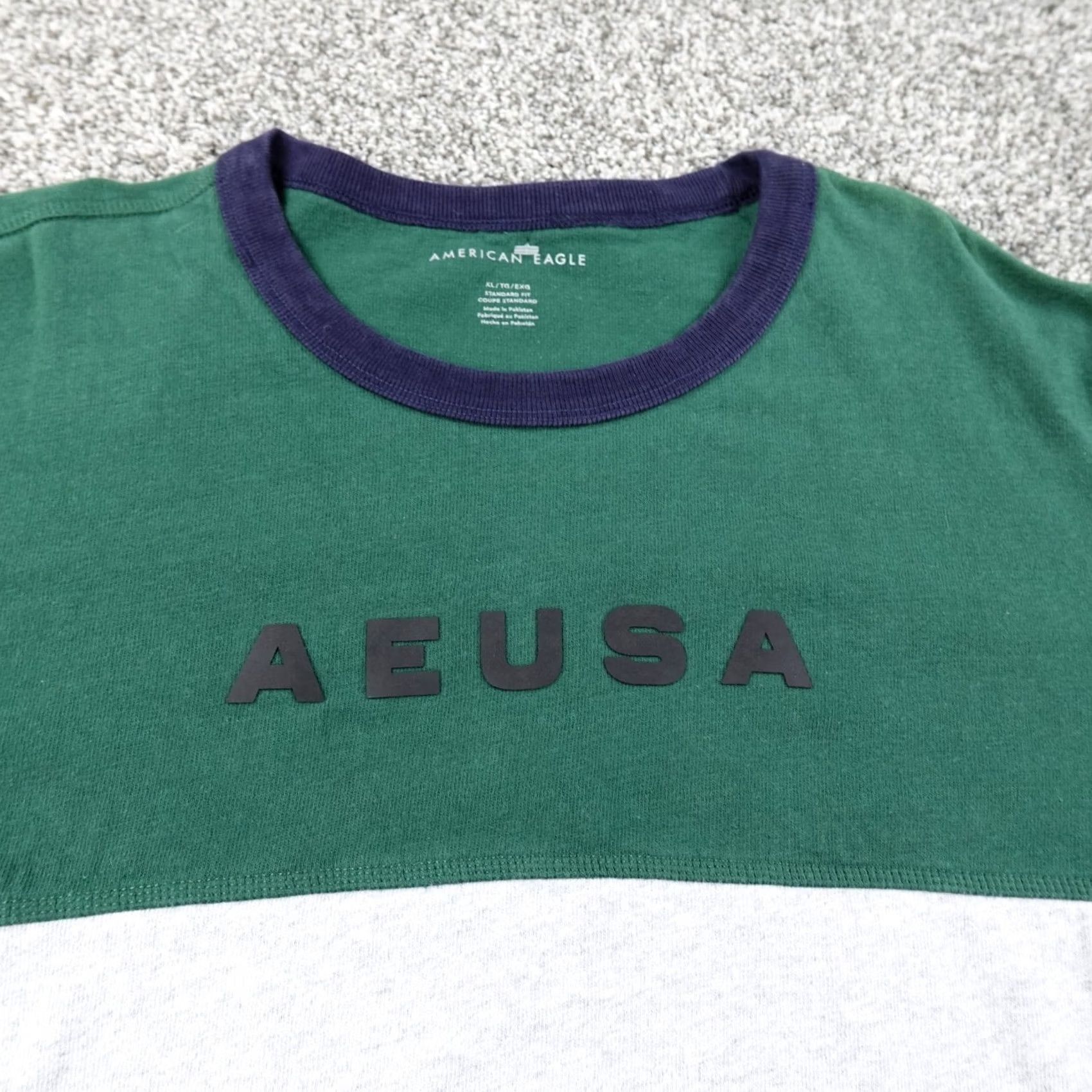 American Eagle Outfitters American Eagle Outfitters Sweater Mens XL Blue Colorblock Pullover Crewneck Sweatshirt AE Size US XL / EU 56 / 4 - 2 Thumbnail