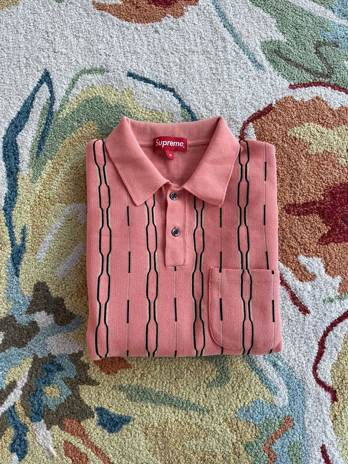 Supreme Stripe Zip L/S Polo 