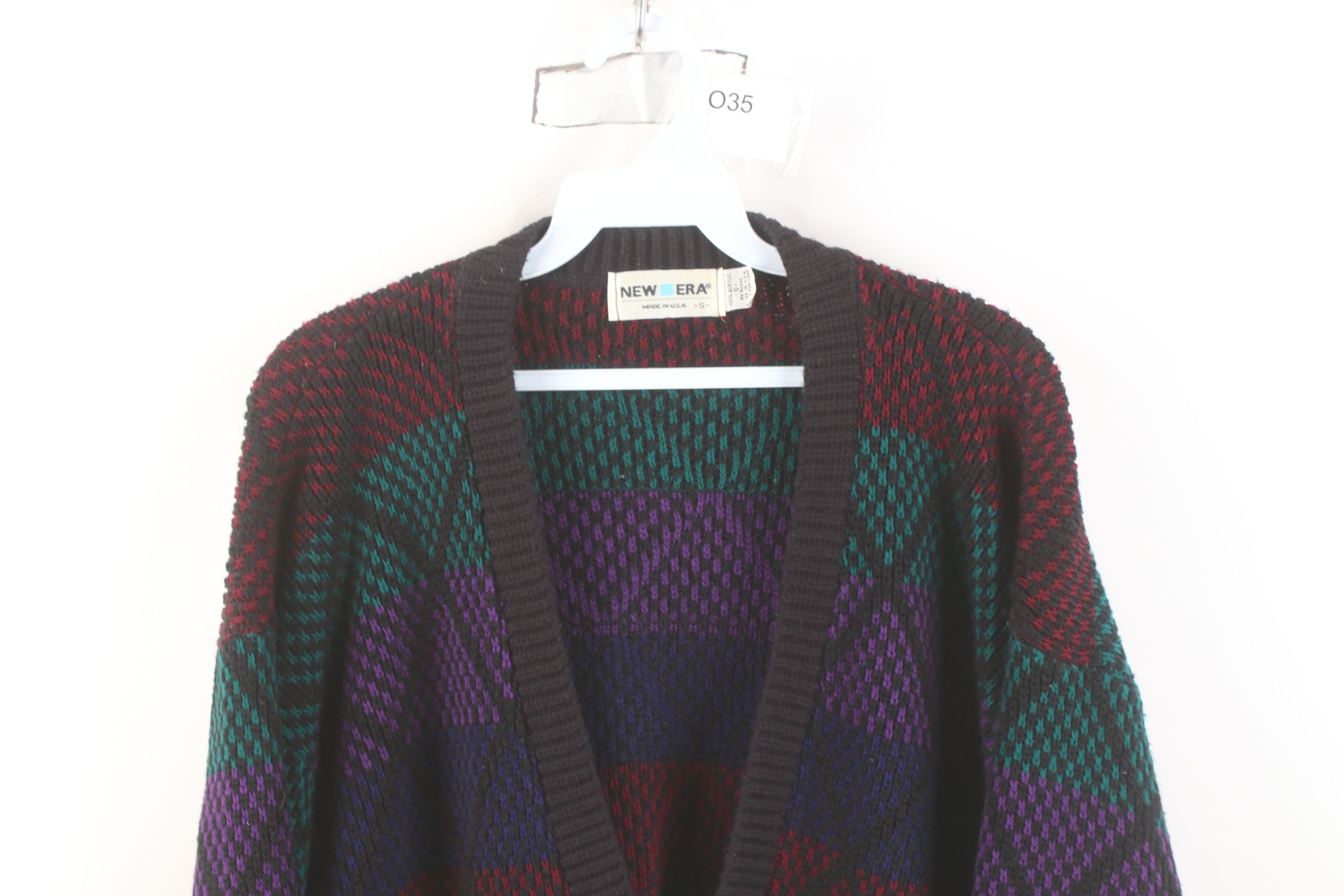 Vintage Vintage 90s Streetwear Chunky Knit Cardigan Sweater USA Size US S / EU 44-46 / 1 - 2 Thumbnail