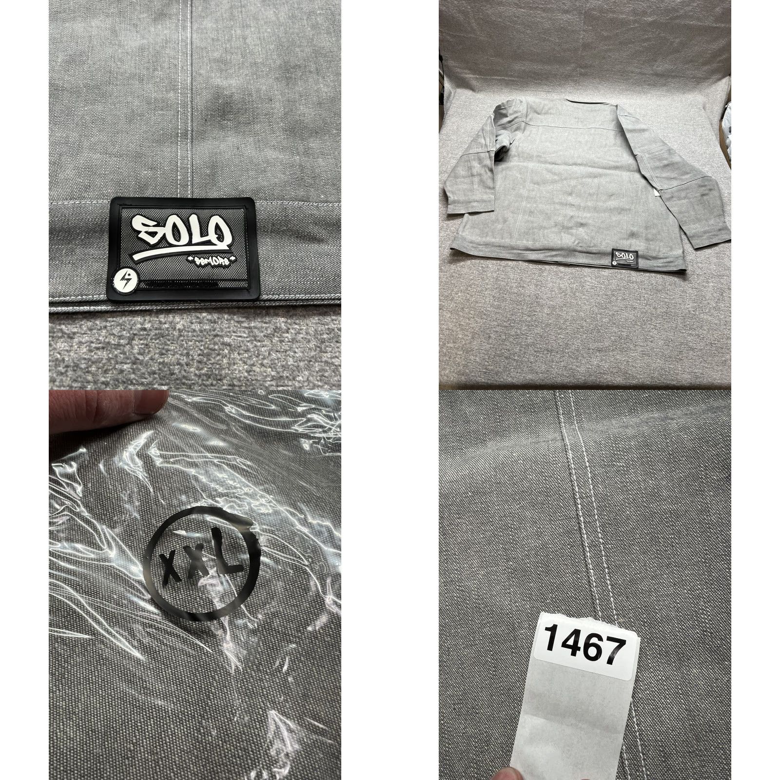 Vintage VINTAGE Solo Semore Denim Jacket 2XL Gray Button Coat Mens Jacket 90s Overcoat NWT Size US 39 - 8 Thumbnail
