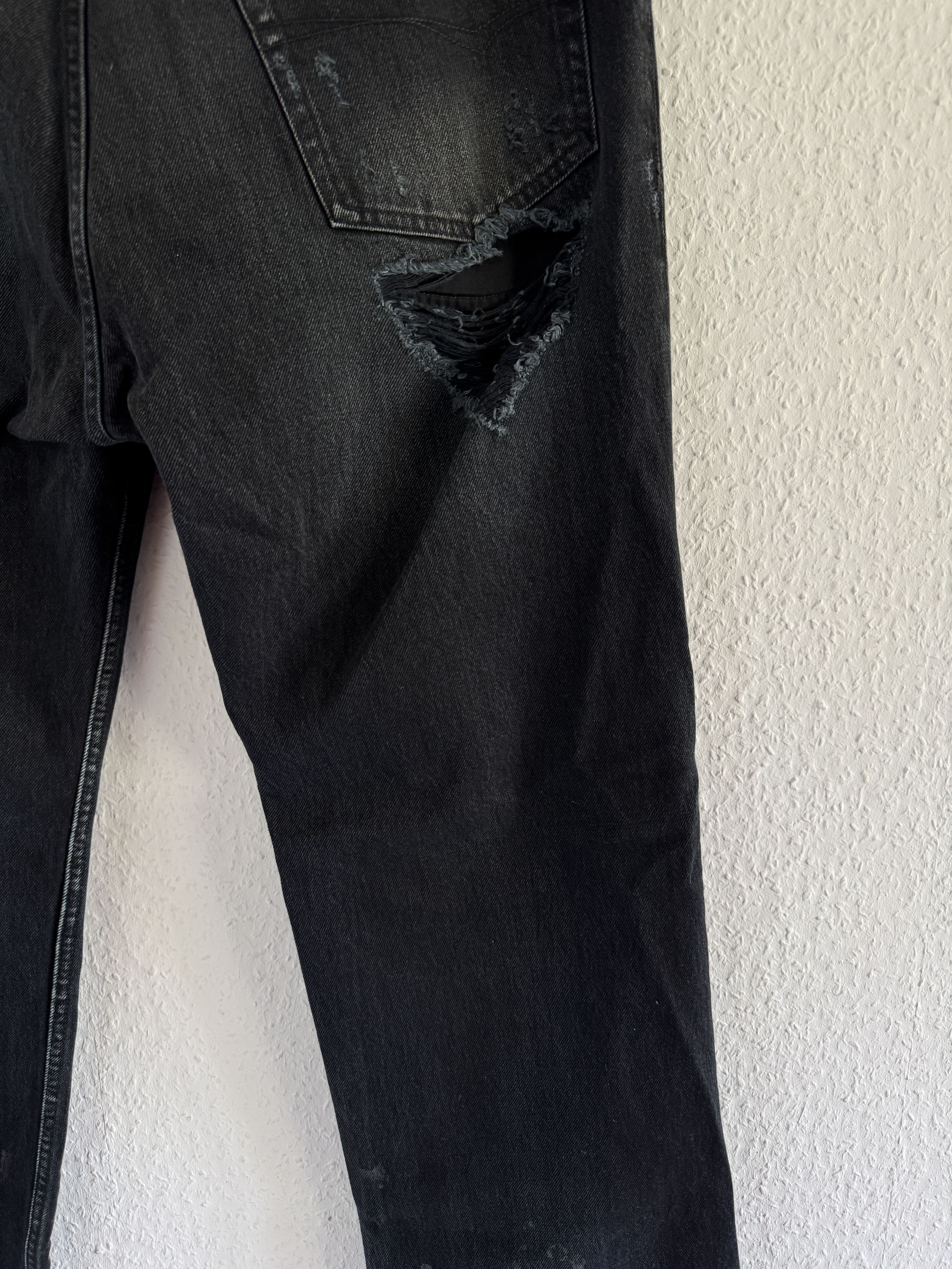 Balenciaga Destroyed Black Denim Jeans Size US 34 / EU 50 - 13 Thumbnail