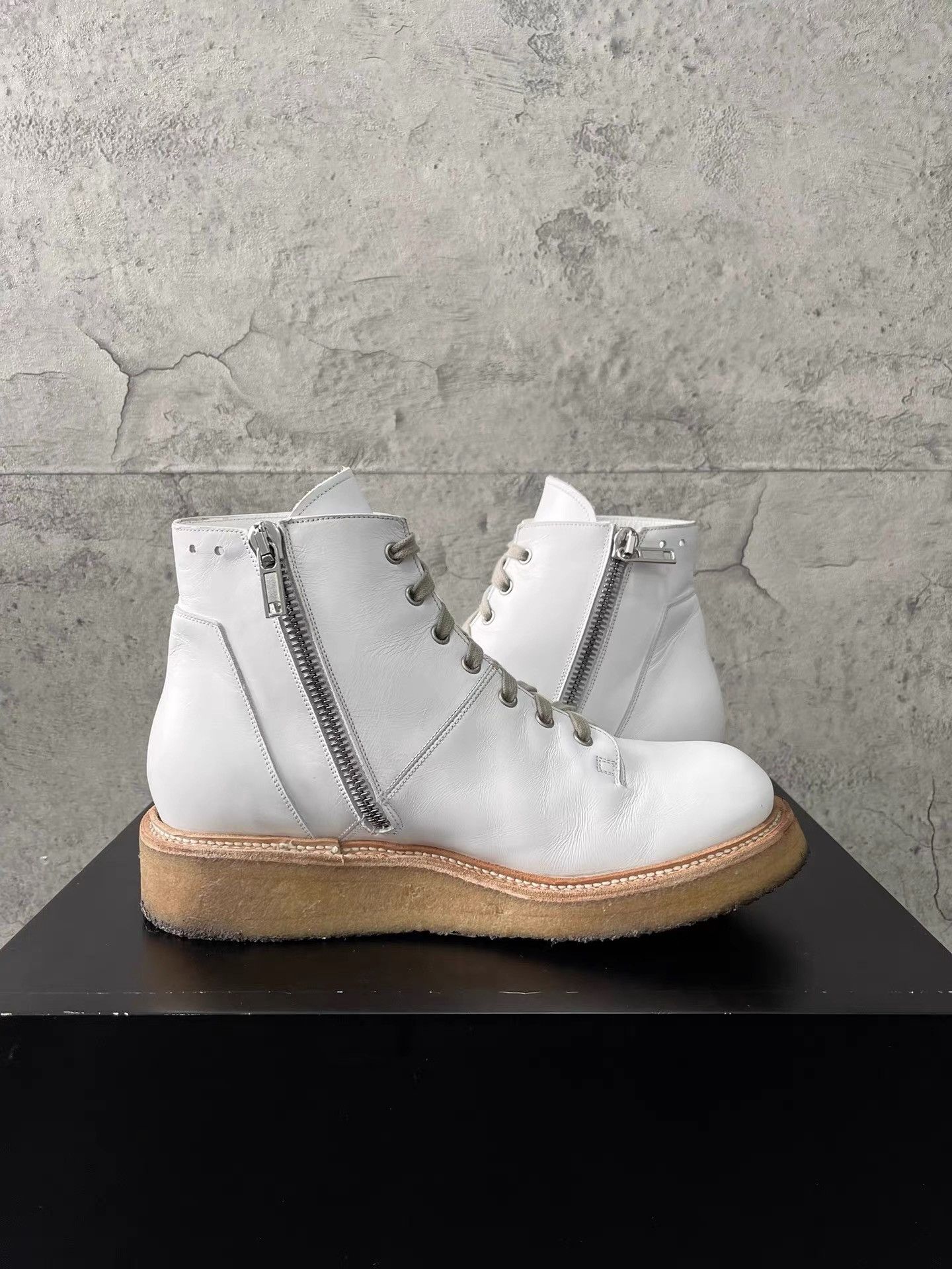 Rick Owens Rick Owens Milk White Leather Boots K34 Size US 9 / EU 42 - 5 Thumbnail