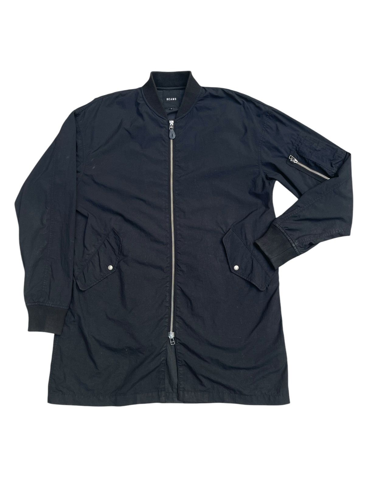 Beams Plus × Japanese Brand Beams Black Bomber Jacket - Lightweight, Ribbed Cuffs & Hem Size US M / EU 48-50 / 2 - 3 Thumbnail
