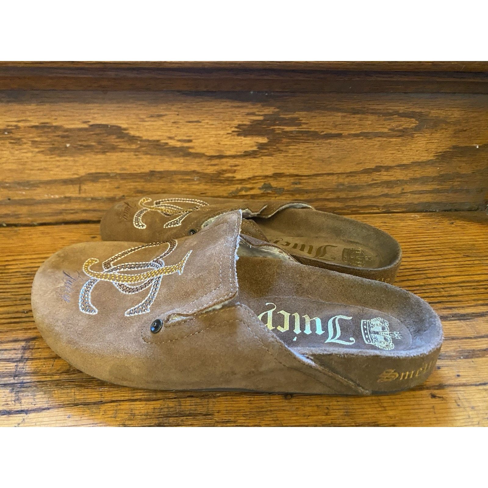 Juicy Couture Womens Juicy Couture 6.5-7 Suede Shearling Shoes Slip On Size US 6.5 / IT 36.5 - 8 Thumbnail