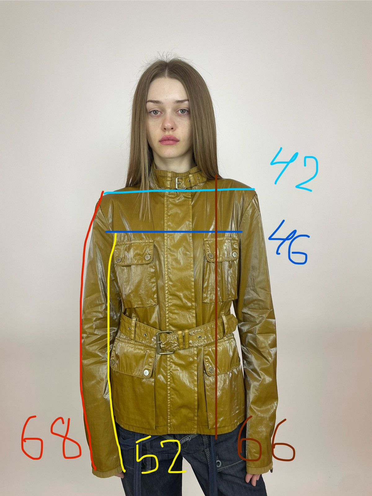 Belstaff Belstaff Gold Neon Cargo Belted jacket Womens size 46 Size L / US 10 / IT 46 - 17 Thumbnail