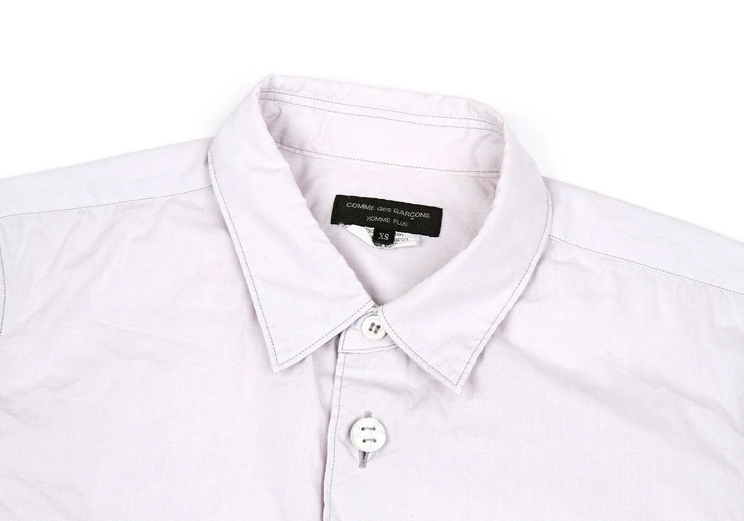 Comme des Garcons Homme Plus Product Dyed Pile Panel Short Sleeve Shirt Pink Gray XS Size US XS / EU 42 / 0 - 3 Thumbnail