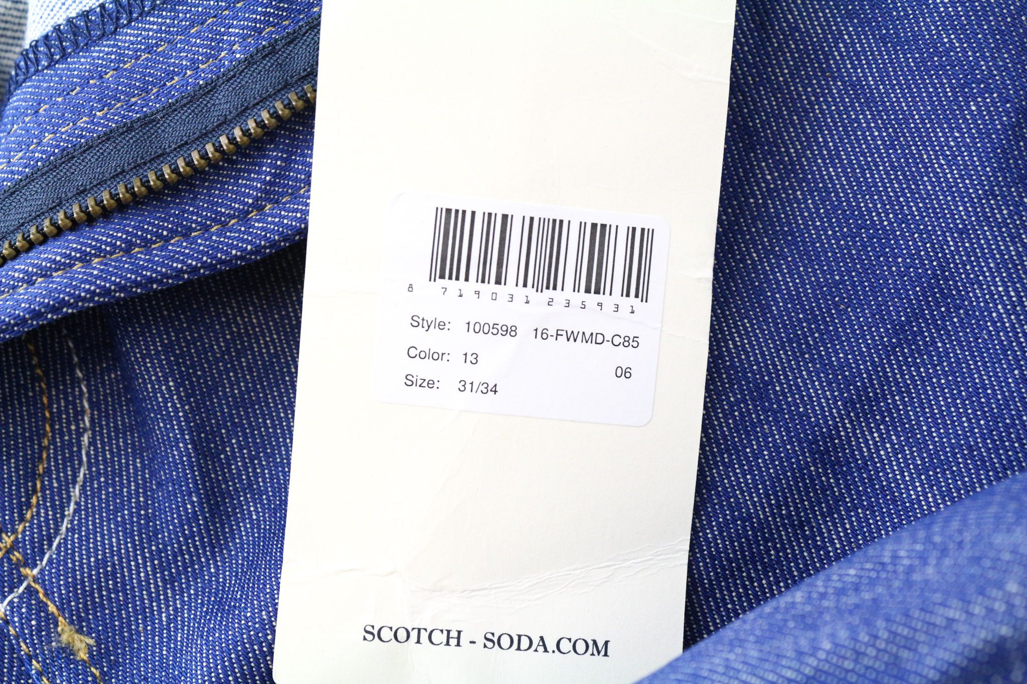 Scotch & Soda SKIM W31/L34 Blue Skinny Stretch Jeans 74283 Size US 31 - 5 Thumbnail