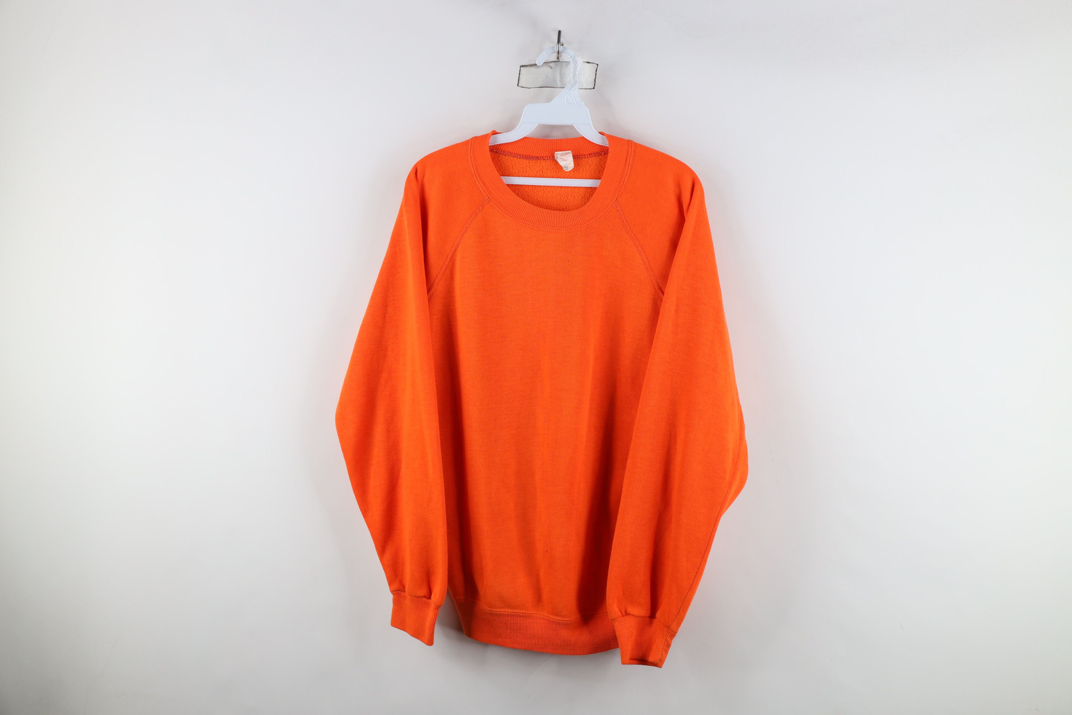 Vintage Vintage 70s Streetwear Blank Crewneck Sweatshirt Orange USA Size US L / EU 52-54 / 3 - 1 Thumbnail