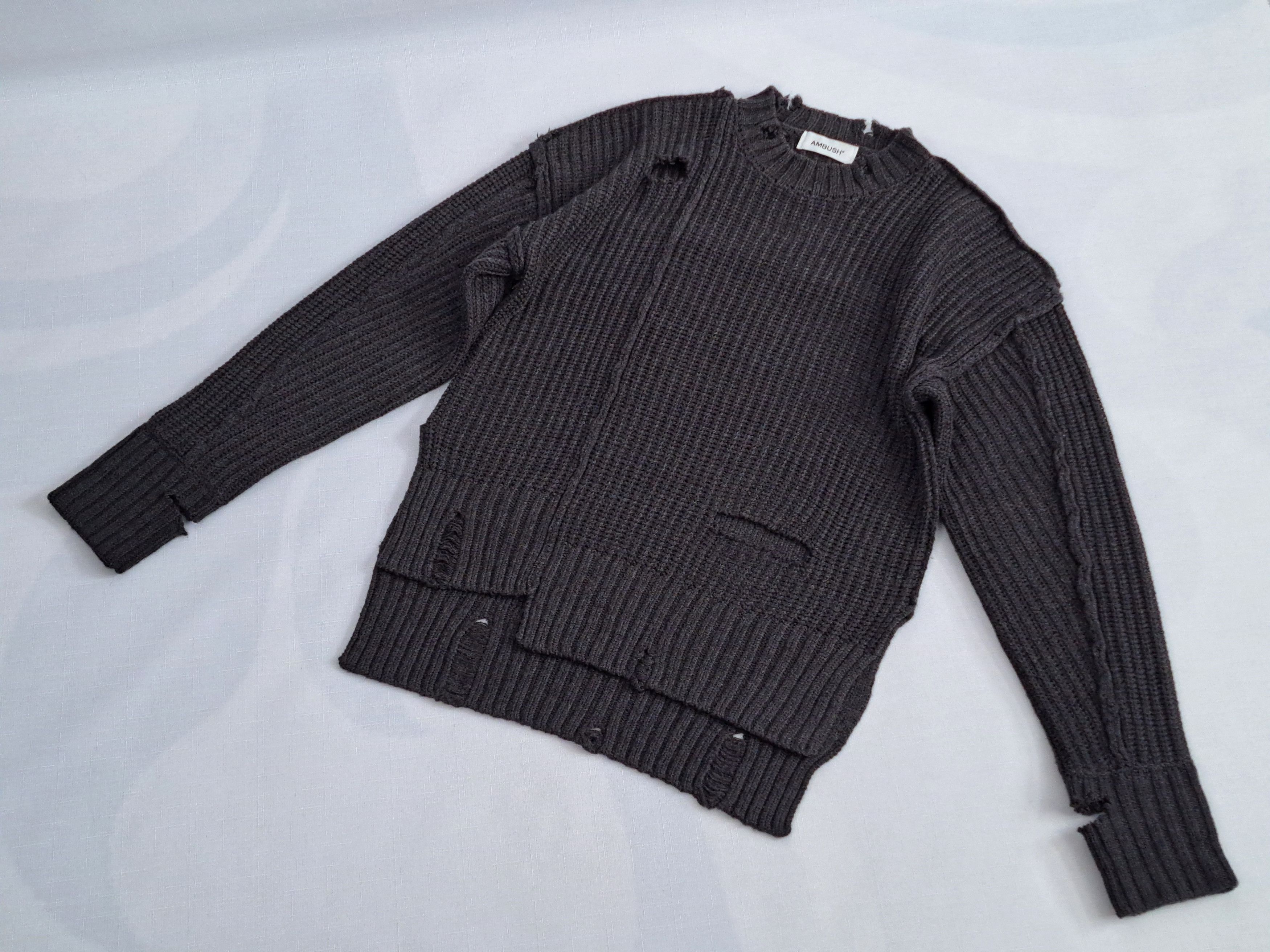 Ambush Design × Japanese Brand AMBUSH gray nobo distressed knit sweater. Size 1 Size US S / EU 44-46 / 1 - 10 Thumbnail