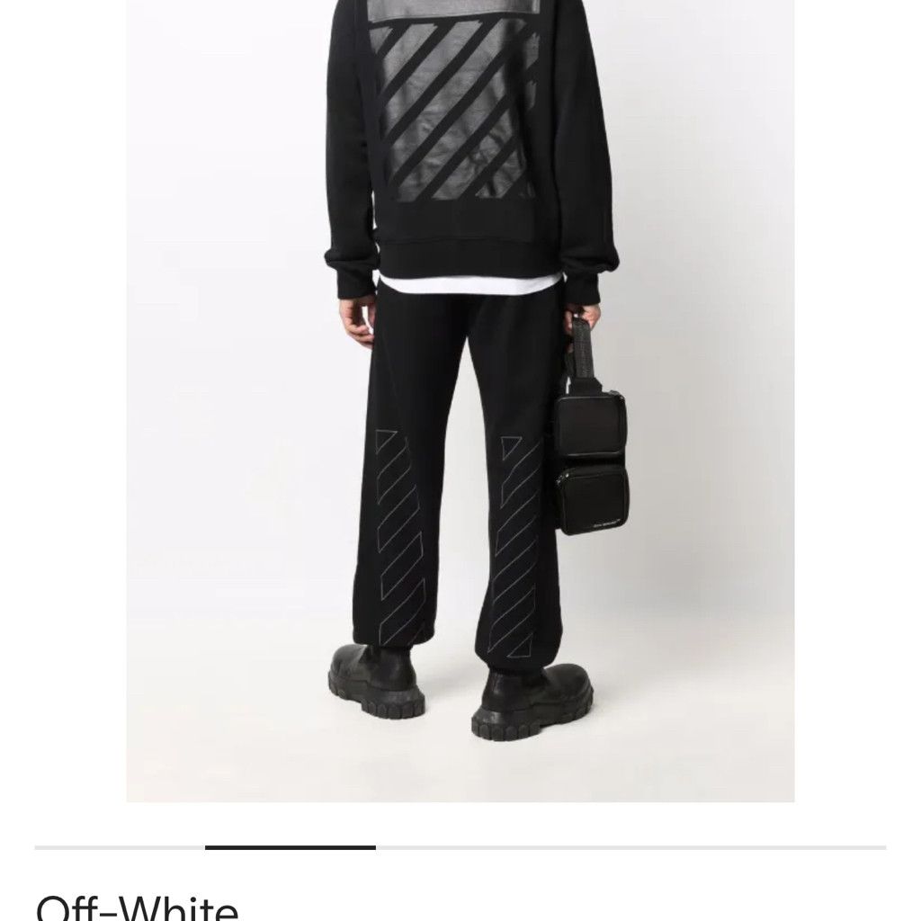 Japanese Brand Off-White Diag Tab crew-neck sweatshirt Size US XL / EU 56 / 4 - 2 Thumbnail