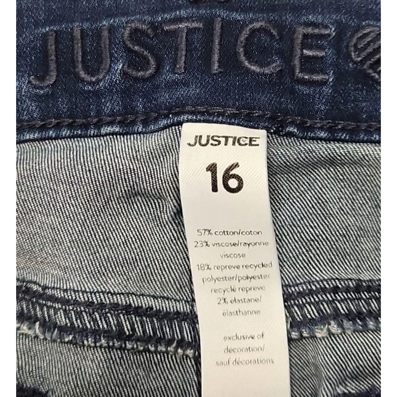 Vintage VINTAGE Justice Juniors Size 16/women’s XS Skinny Jeans Distressed Raw Hem Denim Blue Size 38" / US 16 / IT 52 - 7 Thumbnail