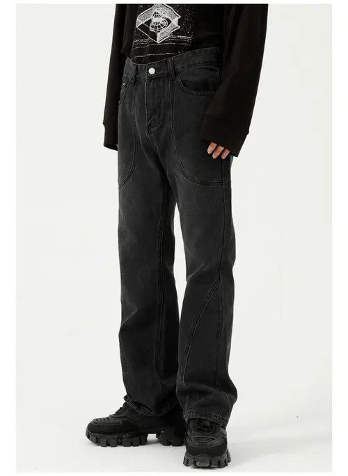 Anime × Japanese Brand × Jean Japanese retro trend straight flared jeans for men Size US 32 / EU 48 - 2 Thumbnail