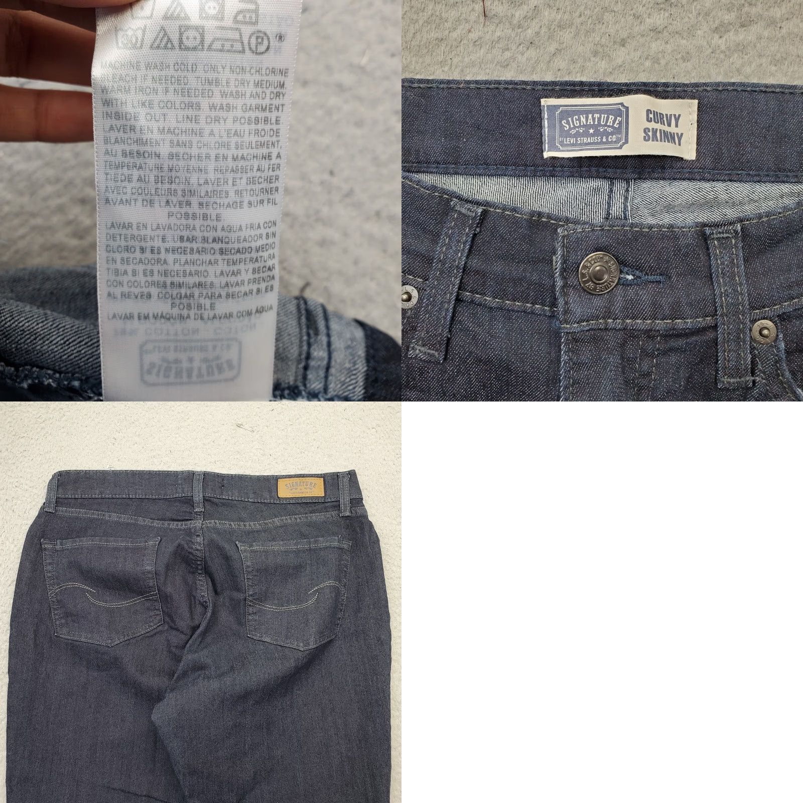 Levi's Levi's Signature Curvy Jeans Womens 12 Blue Denim Skinny Size 34" / US 12 / IT 48 - 8 Thumbnail