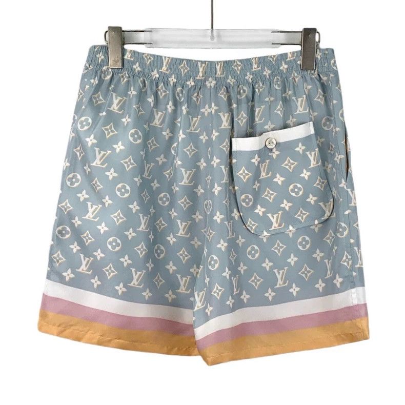 Louis Vuitton Louis Vuitton Blue striped logo printed mulberry silk casu Size 37" - 2 Thumbnail